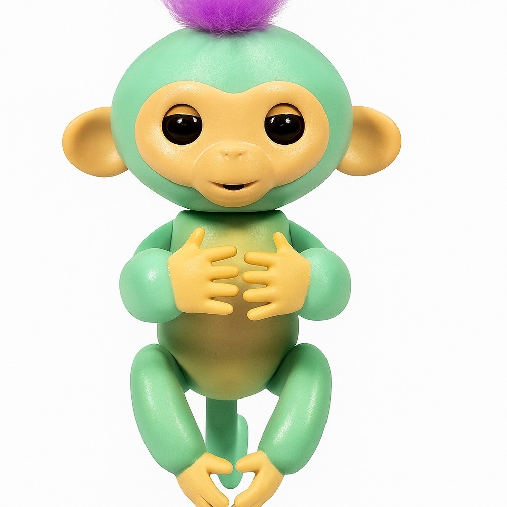 WowWee Fingerlings Interactive Baby Monkey Teal Purple Hair‎ Talking Toy 2016